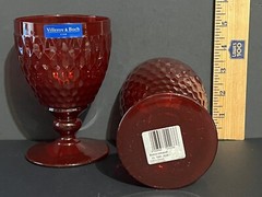 2 Villeroy & Boch Boston Red Water Goblets- Germany- New with tags