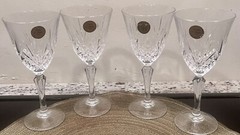 Lot 4 Cristal De Flandre Salzburg Wine Glasses Set Crystal Clear Stemware France
