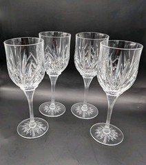 Cristal D’Arques Madrigal Crystal Wine Water Goblets Set of 4 France 8.5″