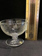 Hazel Atlas Glass FLlorintine No 1 Clear Footed Sherbet Mint Condition