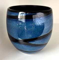 Teavana Japan Porcelain Blue and Black Tiger Tea Cup 3-1/2″ tall Great condition