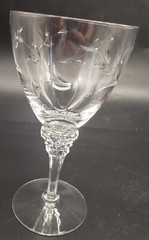 3 Vintage Tiffin Franciscan Wine Water Crystal Goblet Engraved Rose Maria Clear