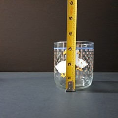 Libbey Country Goose Glass Tumbler 1980s Blue Bow Tulips 3 3/8″ Vintage USA