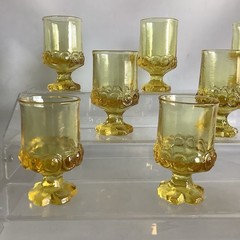Lot of 21 VTG Tiffin Franciscan Madeira Cornsilk Yellow Glass Tumblers + 2 Bowls