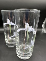 4 Vintage Corelle Coordinates SHADOW IRIS Drinking Iced Tea Water Glasses