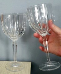2 Waterford Crystal Marquis Omega 8.5″ Tall Wine Goblets Glasses Vintage