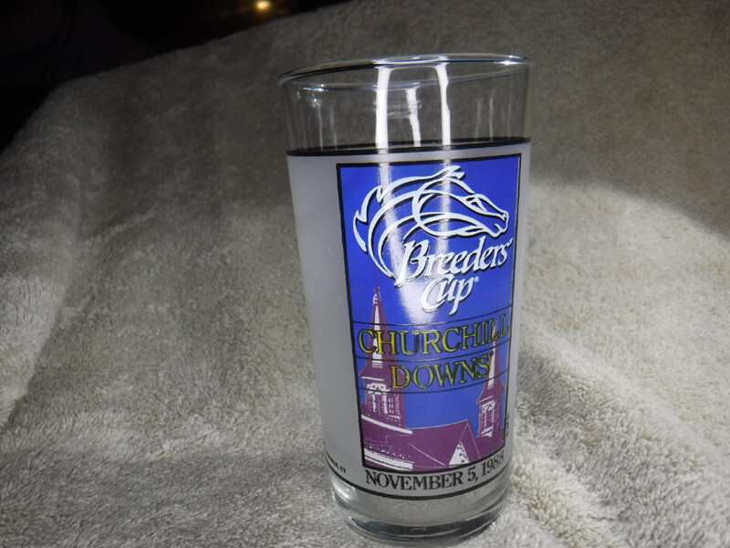 Vintage 1988 Breeders Cup Horse Racing Churchhill Downs Glass Tumbler