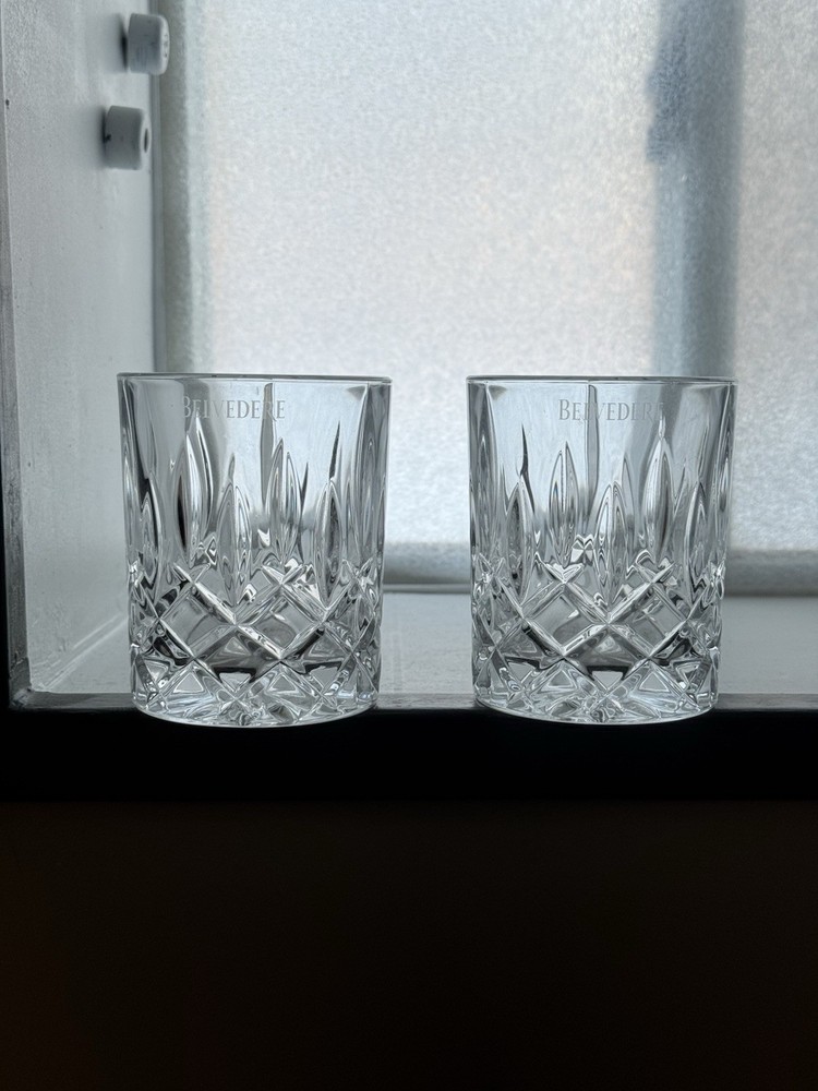 Set 2 Riedel Crystal Noblesse Glass Tumblers Belvedere Vodka Spey Whiskey Rocks