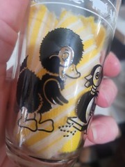 Vintage Kraft Swanky Swigs Black Kiddie Cups Juice Glasses 1956 Set Of 4