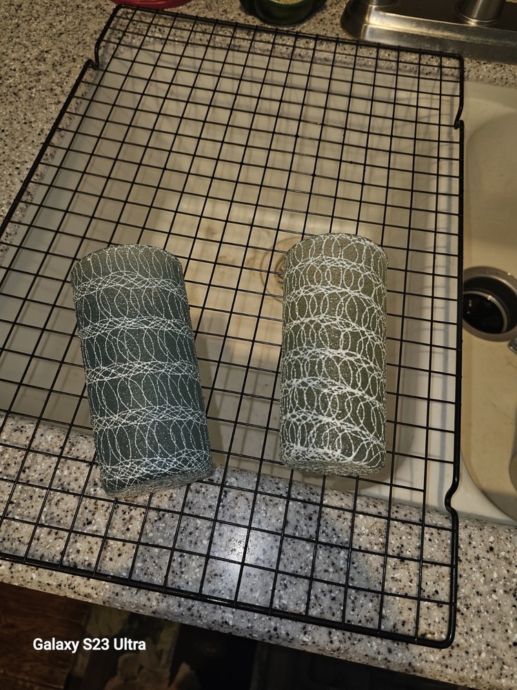 Vintage MCM Glass Tumblers SPAGHETTI STRING Mid Century Modern 12oz