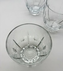 Stunning Block Crystal Cut Glass Old Fashioned Rocks Whiskey Tumblers Dots