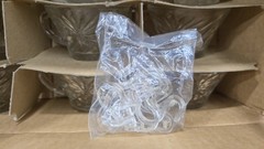 Set Of 12 Vintage Anchor Hocking Star Of David Glass Punch Bowl Cups W/ Hangers