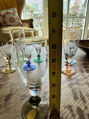 Vintage Hand Blown Harlequin Champagne Flutes Blefeld Co Set Of 8 NEW