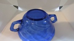 Cobalt Blue Depression Glass Moderntone Bowl Cream or Soup Bowl 4 3/4 inch 2 1/4