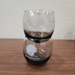 2 Vintage 1970s New Orleans Saints Smoked Glasses NFL Tumbler Glass Rolly Polly
