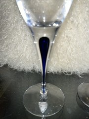 Orrefors Sweden INTERMEZZO BLUE 8.75” Claret Red Wine Glass NEW Set Of 2
