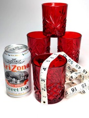 4 Crystal Red Godinger Dublin Shannon Rocks Old Fashioned Glasses Tumblers euc