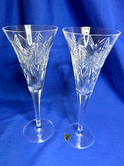 Waterford crystal Millennium Series Happiness pattern set of 2 champagne flutes