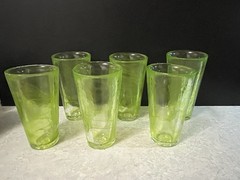 Kosta Boda Mine Lime Swirl Art Glass By Ulrica Hydman Vallien Sweden – Set of 6