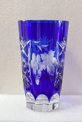 VTG Nachtmann TRAUBE Cut-to-Clear Blue Crystal Highball Glass,24% Lead, 11oz