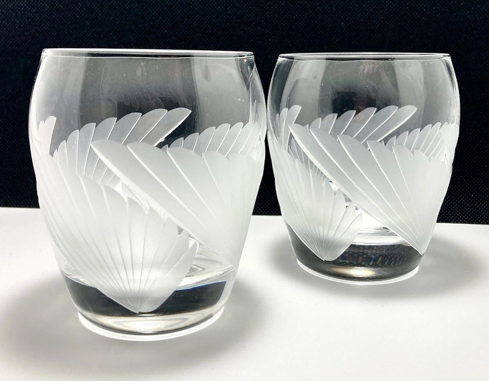 Pair of LENOX Crystal Fanlight Double Old Fashioned Rocks Glasses 2