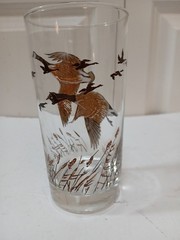 New Vtg Set Of 4 Libbey Canadian Geese In Flight High Ball Glass 12 Oz