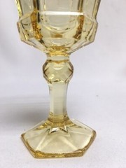 FOSTORIA Yellow Amber VIRGINIA 6” Wine Goblet Footed Stem 1 of 8 Discontinued