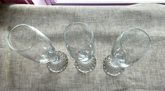 3 Mikasa «The Ritz» Fluted Crystal Champane Stemmed Wine Glasses