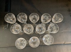 12 – Saint Louis Chantilly Crystal 5 1/4″ Tall Liquor Cocktail Glasses – France