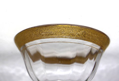 Tiffin-Franciscan Minton Sherbet Glass Optic Gold Encrusted MANGANESE