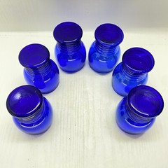 6 Vintage MCM Imperial Glass Shaeffer Cobalt Blue Tumbler Glasses 3.5”