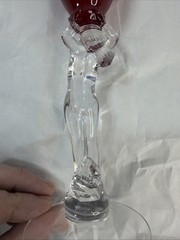 Cambridge Clear Stem Bowl Nude Woman 6 Brandy Glasses Cobalt Blue Ruby Red Green