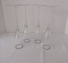 Vintage Lenox Platinum Rim Champagne Flutes Swirl Etched Stem 9 1/2″ – Set of 4