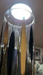 4 MCM Federal Glass Co. Black & Gold Cattail Atomic Highball Barware Glasses