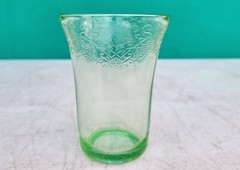 Florentine Green Depression Glass Tumbler 4-1/8″ Hazel Atlas 8 oz Vintage 1930s