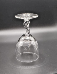 Fostoria Crystal Gray Cut Spring Pattern 4 1/2″ Wine Glass