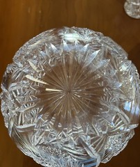 Vintage American Brilliant Period Cut Crystal Carafe & Tumbler Pinwheel Hob Star