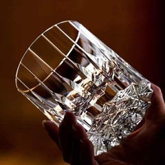 Premium Hand Cut Crystal Whisky Glass Diamond Cut | Bourbon Scotch Home Bar Gift