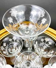 MORGANTOWN Champagne Tall Sherbet Mayfair Glass Optic Panel Stem 7668