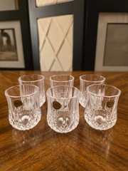 Cristal d’Arques Longchamp 24% Lead Crystal 6 Goblets Shot Glasses 2.2 Ounces