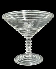Anchor Hocking Manhattan Martini Glass Clear Ribbed Barware Compote ART DECO 30s