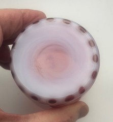 Antique glass tumbler Hobbs Brockunier cranberry opalescent WINDOWS / polka dot