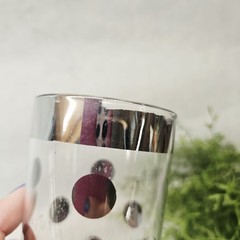 6 MCM Dorothy Thorpe 1960’s Highball Tumbler Silver Rim Polka Dots Retro Barware