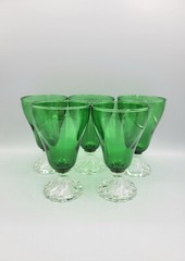 Vintage Anchor Hocking Berwick Boopie Forest Green Bubble Glass Set of 5