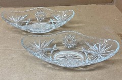 2 Anchor Hocking Star Of David Low Oblong Dish EXCELLENT, 9 3/8″ long