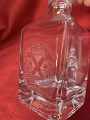 Links Of Scotland Celtic Handcut Glass Commemorative Mini Decanter & Stopper EUC