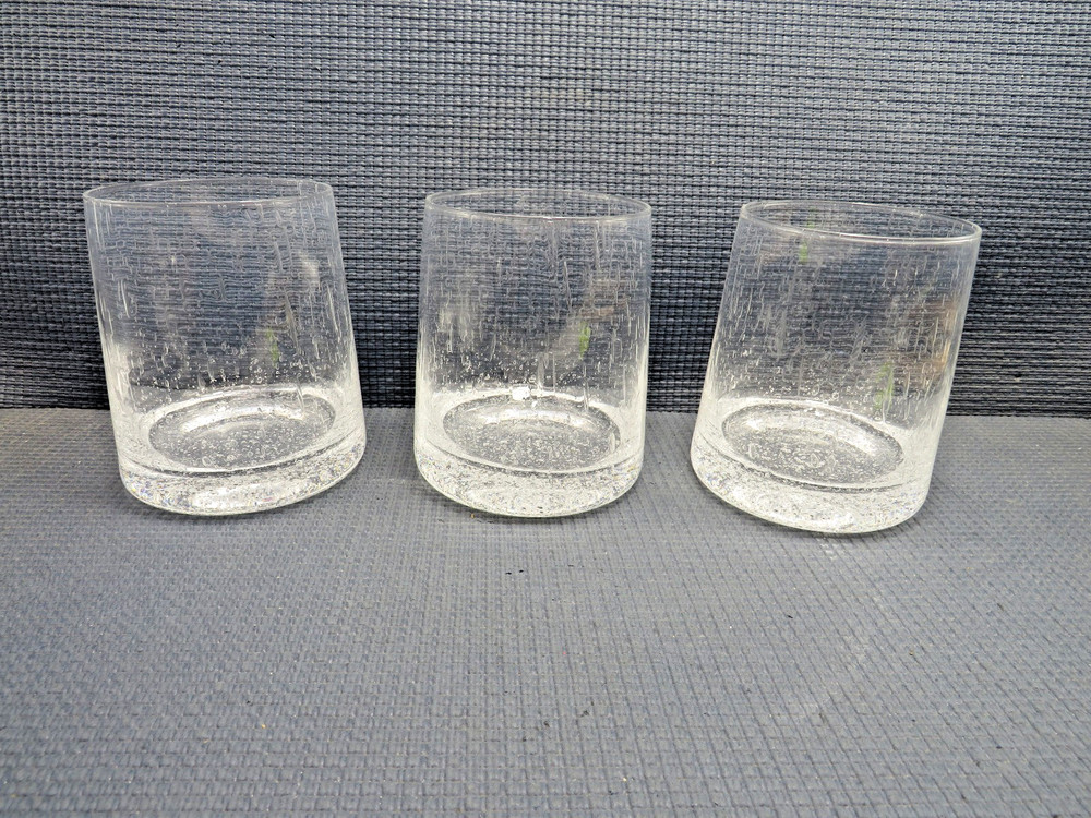 Schott Zweisel Esprit/Falling Rain Clear 3 Double Old Fashioned Glasses 4 1/4″t