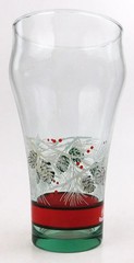 Coca Cola Pine Cones and Branches Christmas Holiday Winter Glass  Tumbler