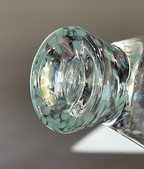 Dansk Hand Blown 3 Confetti Speckled 4″ Cocktail Glasses Cosmo 1 Blue 2 Green