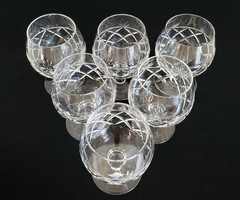 (6) VINTAGE ROYAL BRIERLEY CRYSTAL CUT BRUCE BRANDY GLASSES 4″ ENGLAND